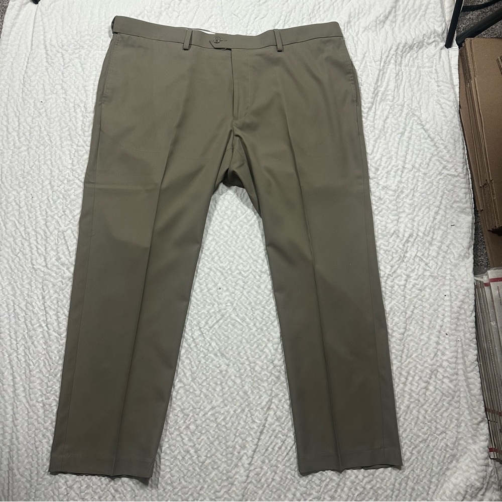 DXL GS Perfect Fit Olive Green Pleated Dress Pants Men's 44 x 30